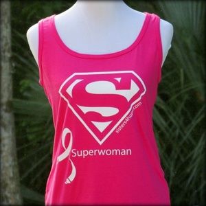 Superwoman Pink Ladies Tank Breast Cancer